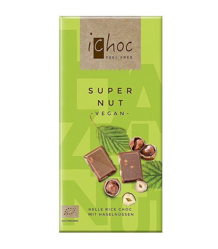 Bio iChoc veganska čokolada z lešniki, 80g