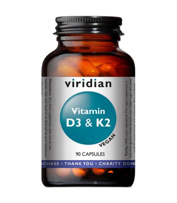 Viridian Vitamin D3 in K2, 90 kapsul