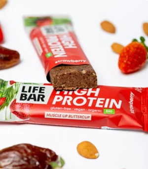 LifeBar ekološka proteinska ploščica Jagoda