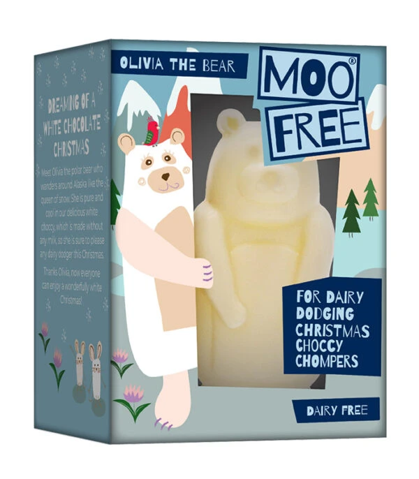 Moo Free Olivia medvedka iz bele čokolade