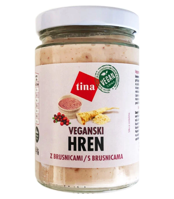 Tina veganski delikatesni hren z brusnicami, 180g